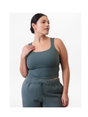 Athleta Transcend Square Neck Crop Sports Bra D-DD in Eden